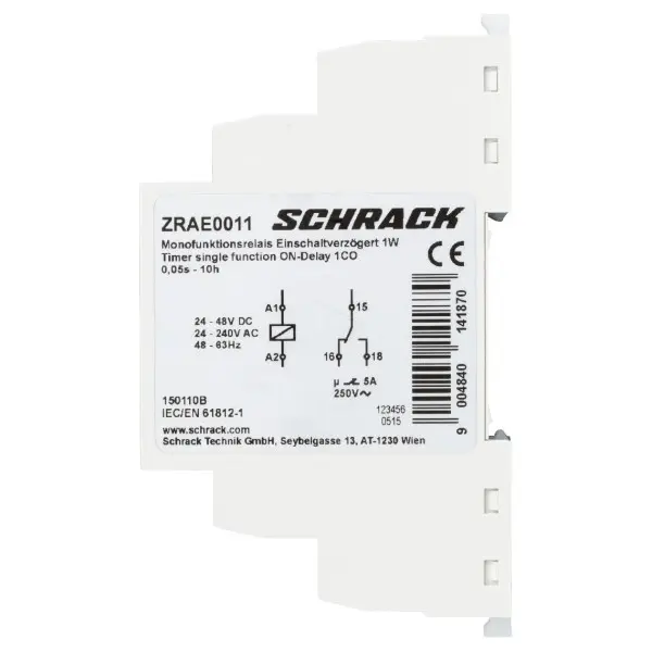 Мульти таймер Schrack ZRAMF011 Amparo 24-240В AC 1CO 5А - фото №1