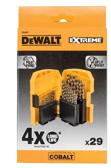 Набір свердел по металу DeWALT DT4957 INDUSTRIAL COBALT EXTREME в кейсі (29шт) - фото №1 Набір свердел по металу DeWALT DT4957 INDUSTRIAL COBALT EXTREME в кейсі (29шт) - фото №1