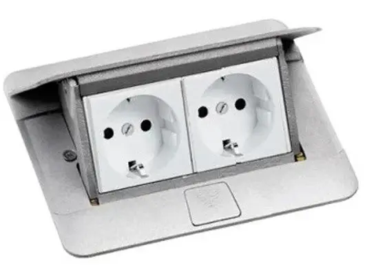 Лючок із висувним блоком розеток Legrand 54011 4М (алюміній)