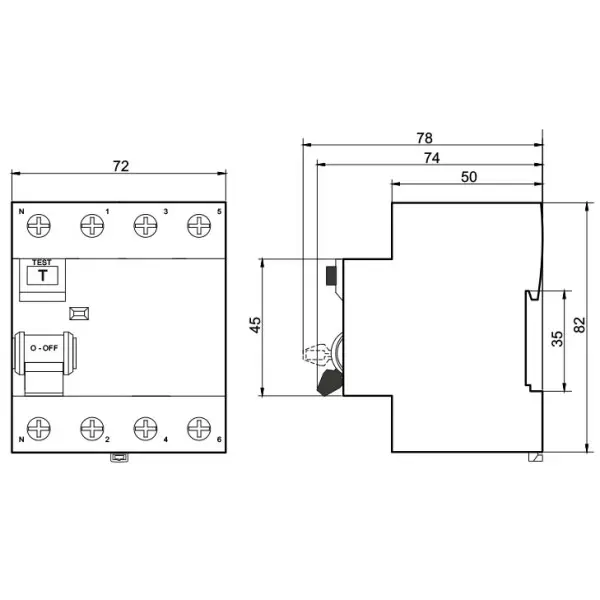 УЗО Promfactor FPR-A 63А/0,03A 4P А (FPR4063030A) - фото №1