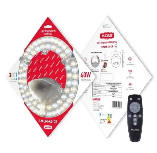 Світлодіодний модуль Maxus Led Module 40Вт 3000/4100/6500 Circle Remote (1-MLM-40-CR) - фото №1