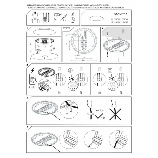 Потолочна основа для світильника Nowodvorski 10017 Cameleon Canopy A Mini 25W IP20 Wh - фото №3