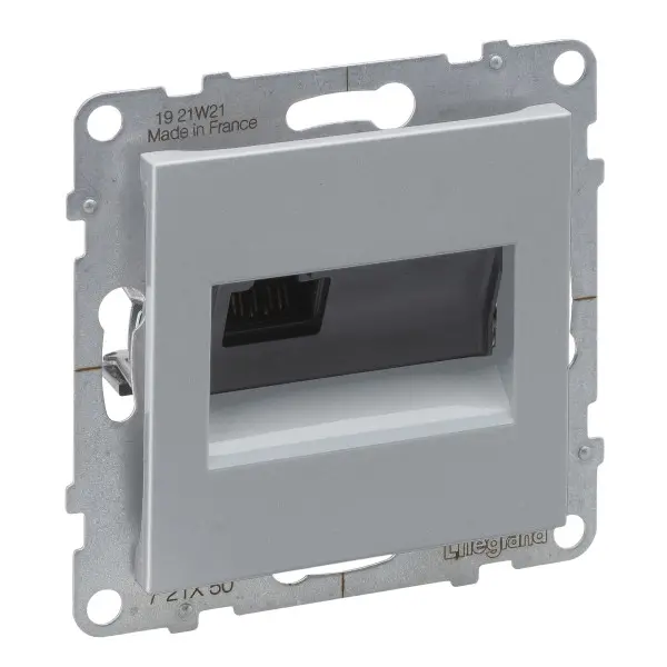 Компьютерная розетка RJ45 Cat.5e UTP Legrand SUNO (алюминий) 721350 Компьютерная розетка RJ45 Cat.5e UTP Legrand SUNO (алюминий) 721350