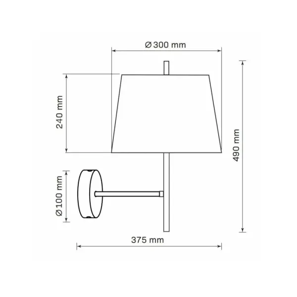 Бра, настінний світильник Goldlux 325839 Elena E27 1x20W IP20 чорний - фото №3