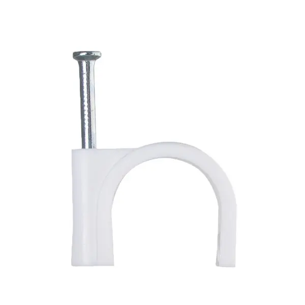 Кабельная скоба Аско-Укрем 9мм кругла белая 100шт (A0150030006)