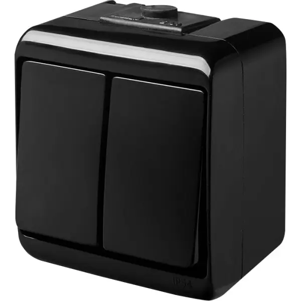Выключатель 2-клавишный Eti Hermetics VHE-2-BL IP54 черный (4668081) Выключатель 2-клавишный Eti Hermetics VHE-2-BL IP54 черный (4668081)