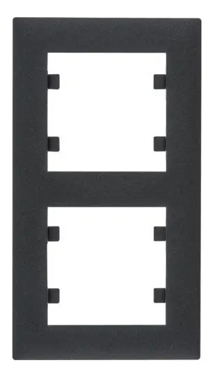 Вертикальна двомісна рамка Hager WL5623 Lumina-Intense 2X (чорна)