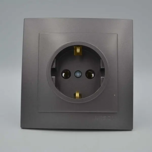 Розетка Nilson Touran антрацит 1-на з заземленням ( 24161017 ) - фото №1