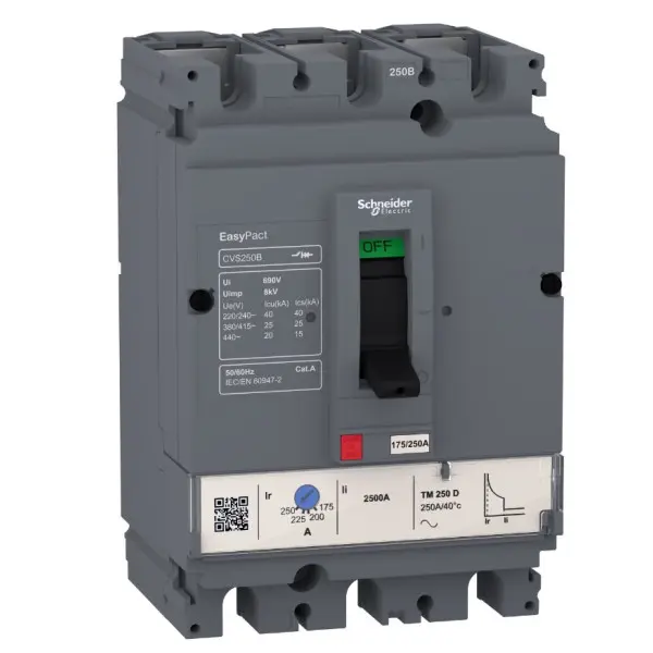 Автоматичний вимикач Schneider Electric LV525302 3P3D 25кА 200А Автоматичний вимикач Schneider Electric LV525302 3P3D 25кА 200А