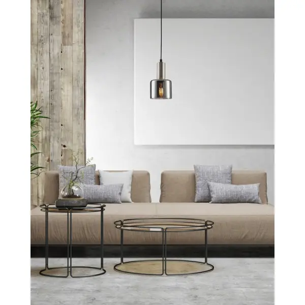Подвесной светильник, люстра Italux PND-65342-1-SC+SG Santia E27 1x40W IP20 серебристый - фото №1 Подвесной светильник, люстра Italux PND-65342-1-SC+SG Santia E27 1x40W IP20 серебристый - фото №1