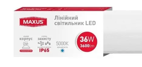 Світлодіодний світильник Maxus Batten Light 36Вт 5000K IP65 (1-MBT-3650-PC) - фото №2