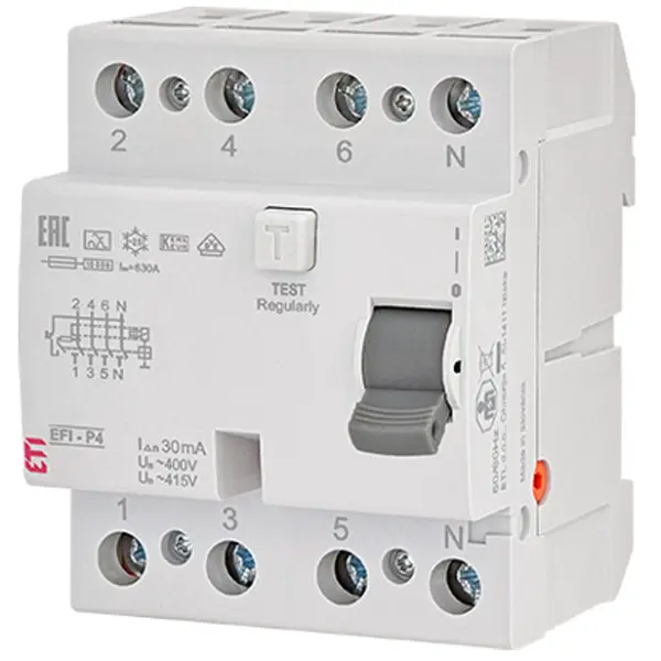 ПЗВ ETI 3P+N EFI6-P4 40/0,03 A 6кА (2061662) ПЗВ ETI 3P+N EFI6-P4 40/0,03 A 6кА (2061662)