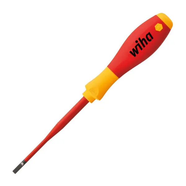 Диэлектрическая отвертка Wiha W35391 SoftFinish electric slimFix VDE SL 5,5 х125 CrVMo Диэлектрическая отвертка Wiha W35391 SoftFinish electric slimFix VDE SL 5,5 х125 CrVMo