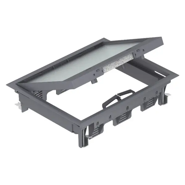 Розетковий люк OBO Bettermann (7405321) GES6 на 9 постів 45x45 199х252мм з блокуванням кришки (додатково 3х UT3)