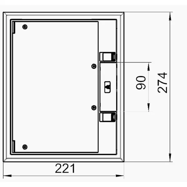 Розетковий люк OBO Bettermann (7405321) GES6 на 9 постів 45x45 199х252мм з блокуванням кришки (додатково 3х UT3) - фото №2