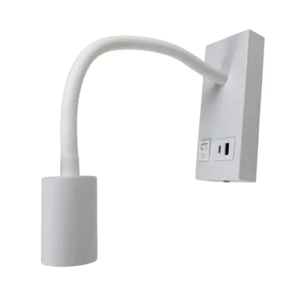 Світильник настінний Violux SNAKE USB+Type-C 5W 4200K 250Lm IP20 білий ( 552002 ) - фото №3 Світильник настінний Violux SNAKE USB+Type-C 5W 4200K 250Lm IP20 білий ( 552002 ) - фото №3