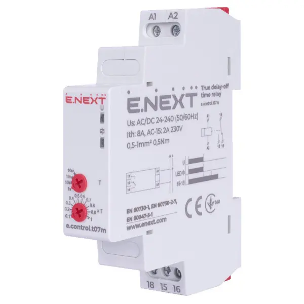 Реле часу E.Next e.control.t07m затримка вимкнення e.control.t07m (p0690024)