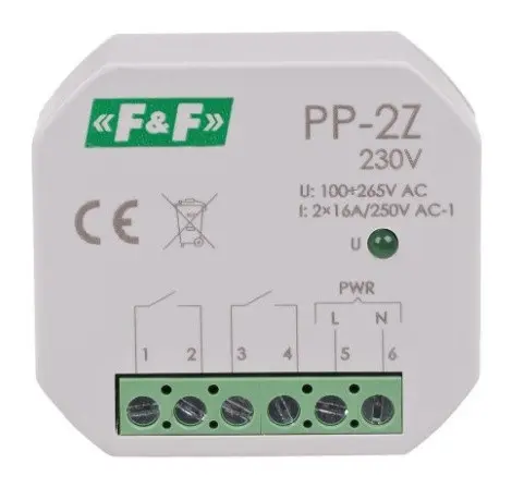 Електромагнітне реле F&F PP-2Z-230V 230В 16 А