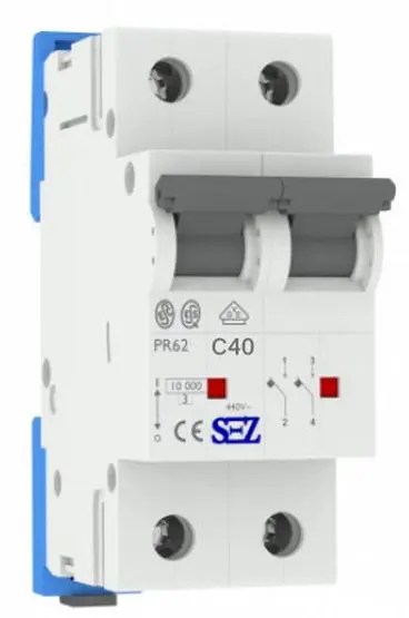 Двухполюсный автомат SEZ 62 C 40А 2P (PR62C40A)