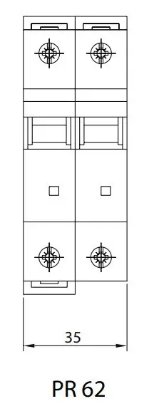 Двухполюсный автомат SEZ 62 C 40А 2P (PR62C40A) - фото №3