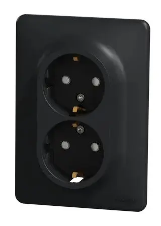 Двойная розетка Schneider Electric Sedna Design с заземлением и шторками черная SDD314221 - фото №4 Двойная розетка Schneider Electric Sedna Design с заземлением и шторками черная SDD314221 - фото №4