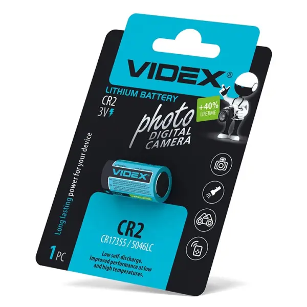 Літієва батарея Videx CR2 (CR2 1pc) 1 шт