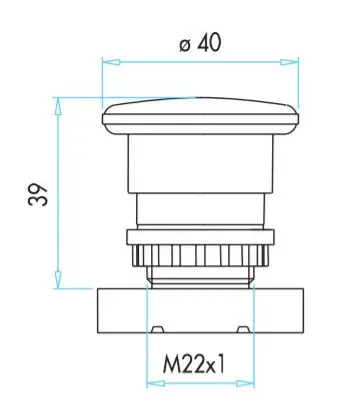 Кнопка «грибок» EMAS B100MY без фиксации (1НО) зеленая - фото №1