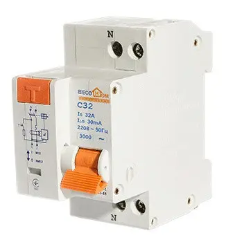 Выключатель дифференциального тока ECOHOME ДВ 1Р+N 32A 30мА (ECO030010004)