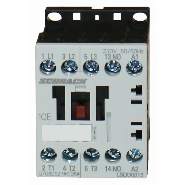 Контактор Schrack LSDD0913 230В AC 1НО 4кВт 9А 3P размер 00 Контактор Schrack LSDD0913 230В AC 1НО 4кВт 9А 3P размер 00