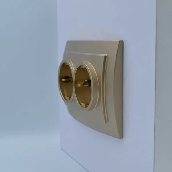 Розетка Nilson Touran золото 2-на з заземленням ( 24151025 ) - фото №2