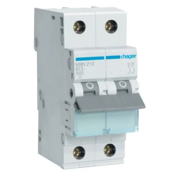 Автоматичний вимикач Hager MBN213 6кА B 13A 2P