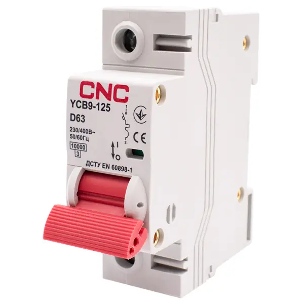 Автоматический выключатель CNC YCB9-125 1Р 63А 10kA D - фото №1