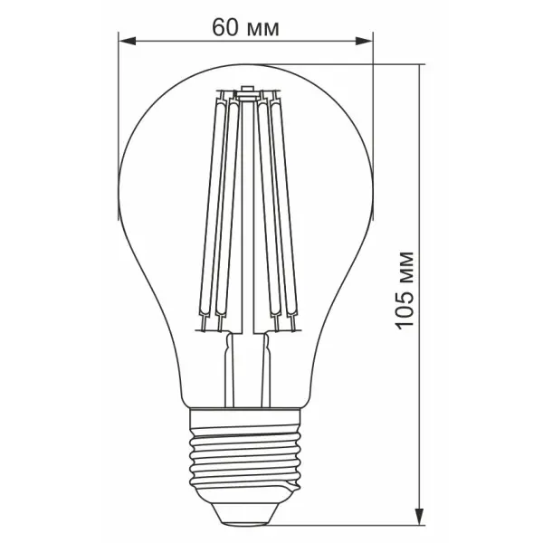 Світлодіодна філаментна лампа Videx Filament A60F E27 10Вт 4100K (VL-A60F-10274) - фото №1
