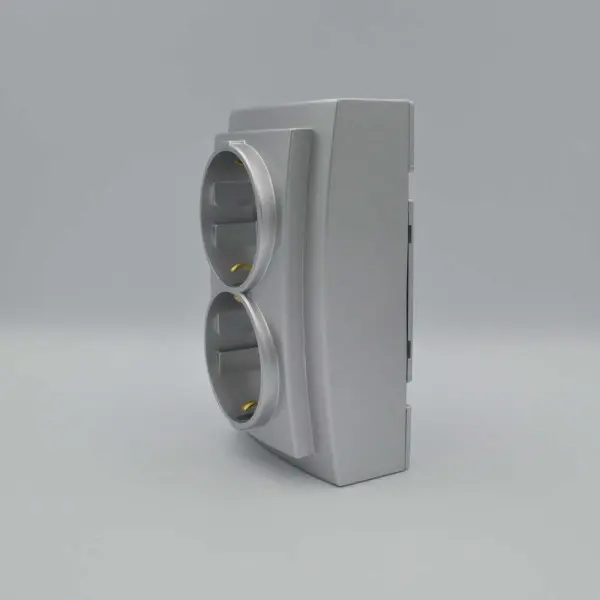 Розетка Nilson Themis срібло 2-на з заземленням (26131025) - фото №3