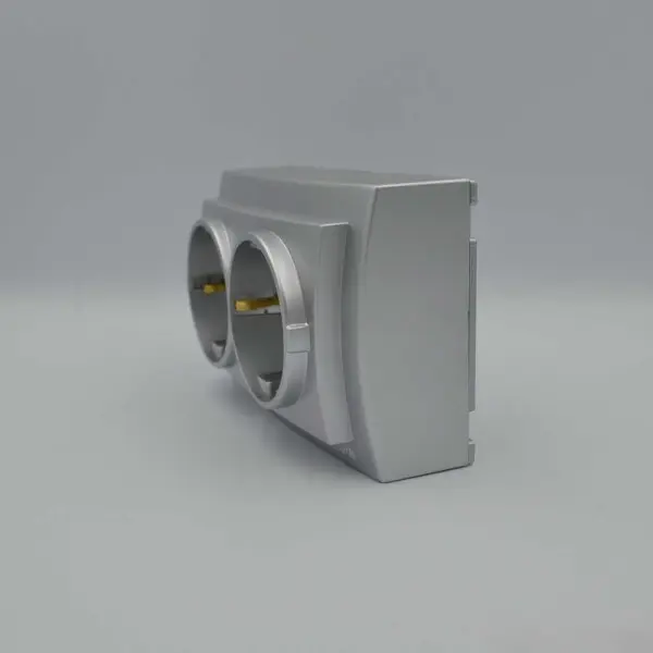 Розетка Nilson Themis срібло 2-на з заземленням (26131025) - фото №4