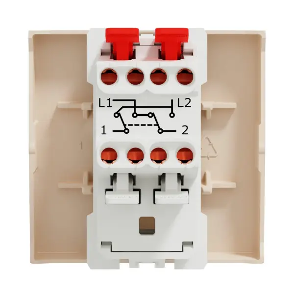 Перекрестный выключатель Schneider Electric Unica New NU320544 1-клавишный 10А 2м бежевый - фото №4