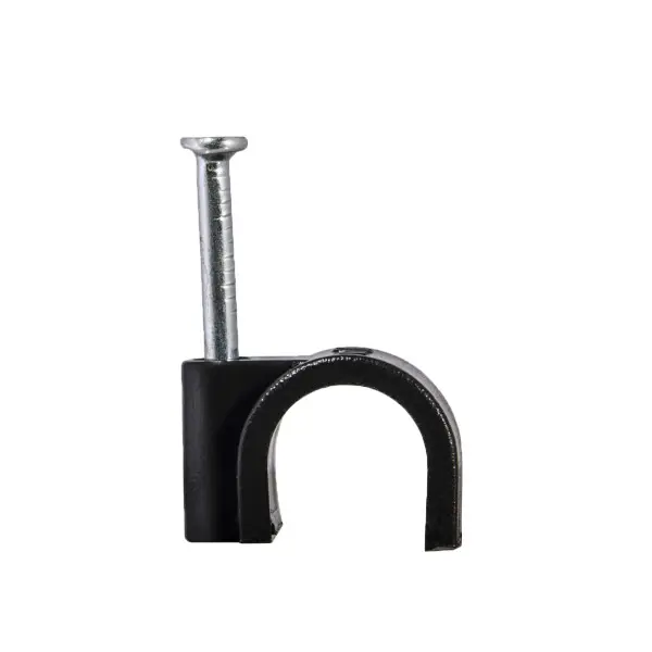 Кабельная скоба Аско-Укрем 4мм кругла черная 100шт (A0150030034)