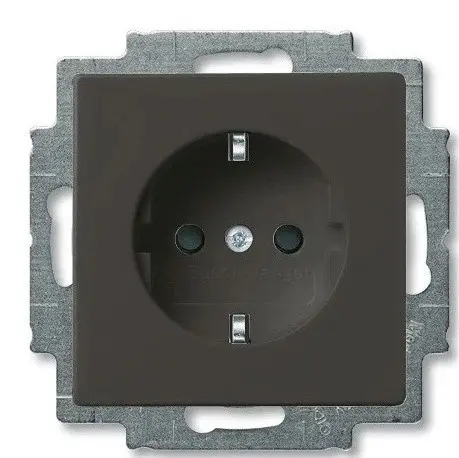 Розетка ABB Basic 55 2CKA002011A6142 20 EUC-95-507 с заземлением (черный шато)