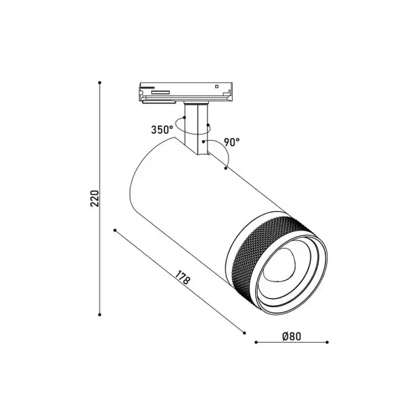 Трековий світильник Kloodi KD-FOCUS 30W 3K BK LED 2400Lm IP20 чорний - фото №4