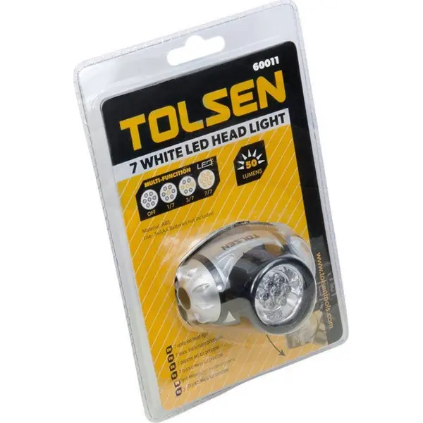 Налобный фонарь Tolsen (60011) 1-3-7-LED 50лм - фото №3 Налобный фонарь Tolsen (60011) 1-3-7-LED 50лм - фото №3