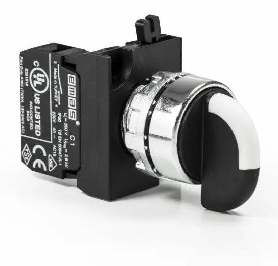 Перемикач EMAS CM100S20 0-1 із фіксацією (1НО)