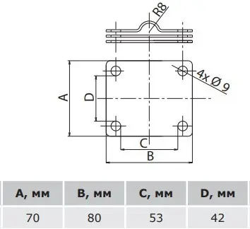 З'єднувач DKC NG3115 для стрижня Ø16 та прута Ø8-10мм 25x4мм із сталі гарячого цинкування - фото №2