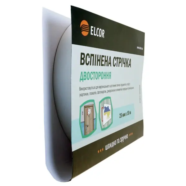 Спінена двостороння стрічка Elcor 40206780 TEEVA2510 25мм (10м) - фото №1