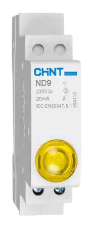 Модульний індикатор Chint ND9-1/Y AC/DC230В жовтий (594118) Модульний індикатор Chint ND9-1/Y AC/DC230В жовтий (594118)