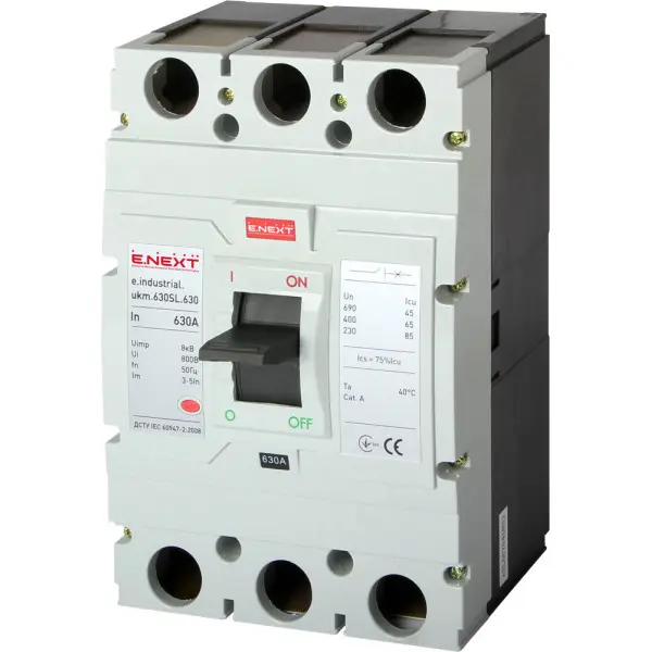 Силовой автоматический выключатель E.Next e.industrial.ukm.630SL.630 3р 630А (i0660021)