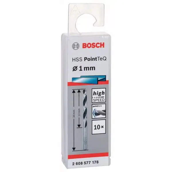 Свердла Bosch 2608577178 PointTeQ Svyerl HSS 1,0мм (10шт) - фото №1