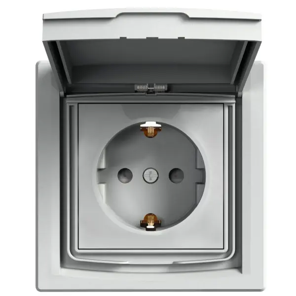 Розетка Schneider Electric Asfora EPH3100361 с заземлением и с шторками (алюминий)