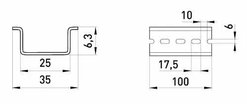 DIN-рейка E.Next e.din.stand.rail.101 10 см (s023009) - фото №1