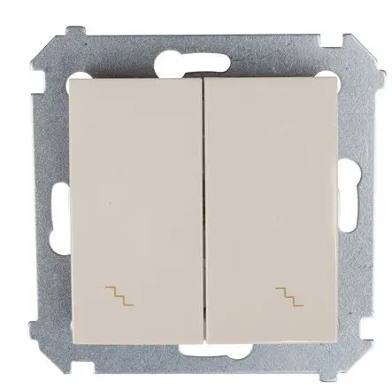 Двухкнопочный проходной выключатель Kontakt Simon Simon 54 Premium DW6/2.01/41 (кремовый) Двухкнопочный проходной выключатель Kontakt Simon Simon 54 Premium DW6/2.01/41 (кремовый)