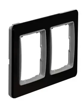 Рамка двойная Schneider Electric Sedna Elements искусственное черное стекло SDD361802 - фото №1